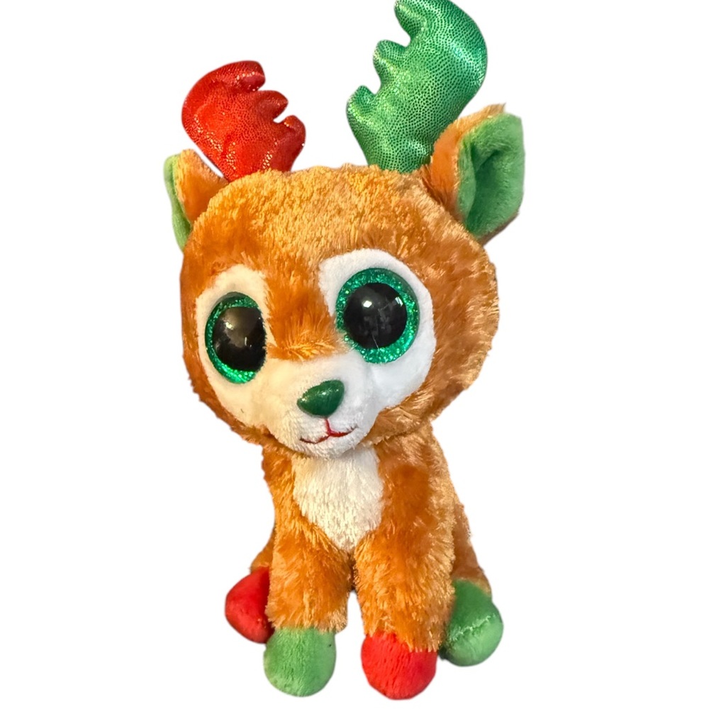 TINSELTOES the Christmas REINDEER TY Beanie Boos 6” Babies Glitter Eyes